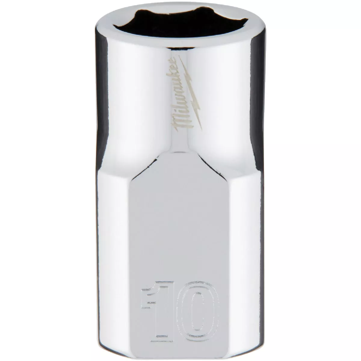 Milwaukee 3/8 In. Drive 10 mm 6-Point Shallow Metric Socket with FOUR FLAT Sides