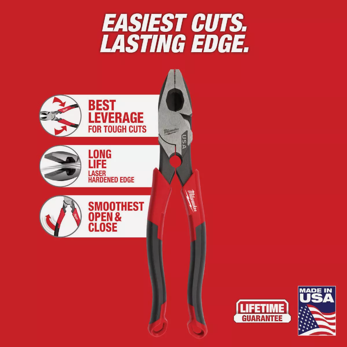 Milwaukee 9 In. Comfort Grip Linesman Pliers with Thread Cleaner - photo 3