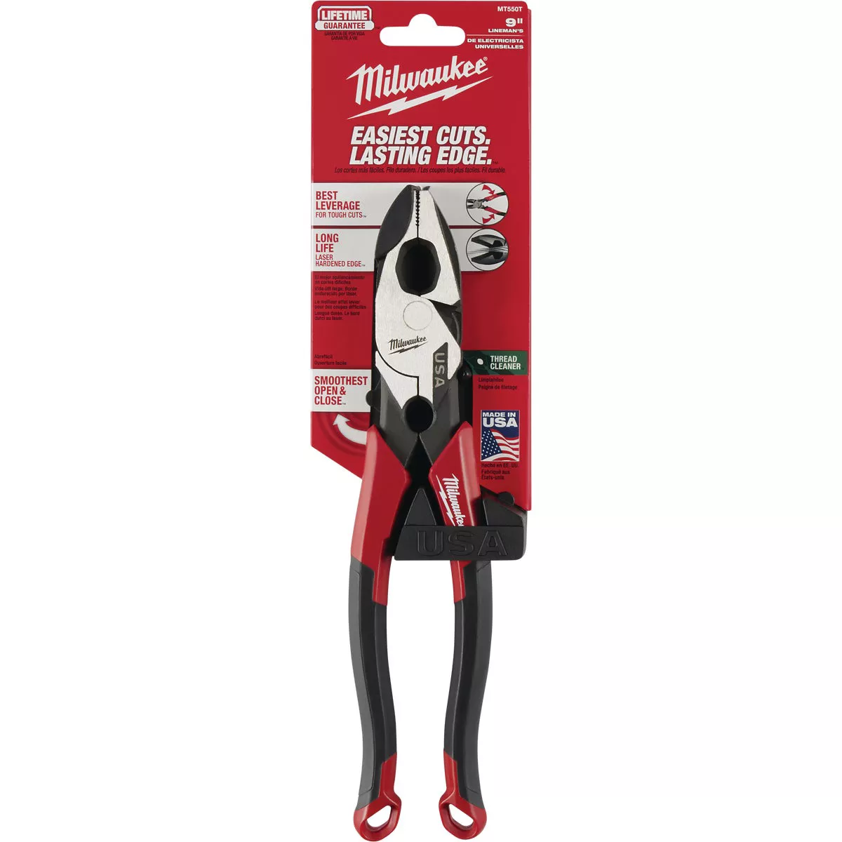Milwaukee 9 In. Comfort Grip Linesman Pliers with Thread Cleaner - photo 2
