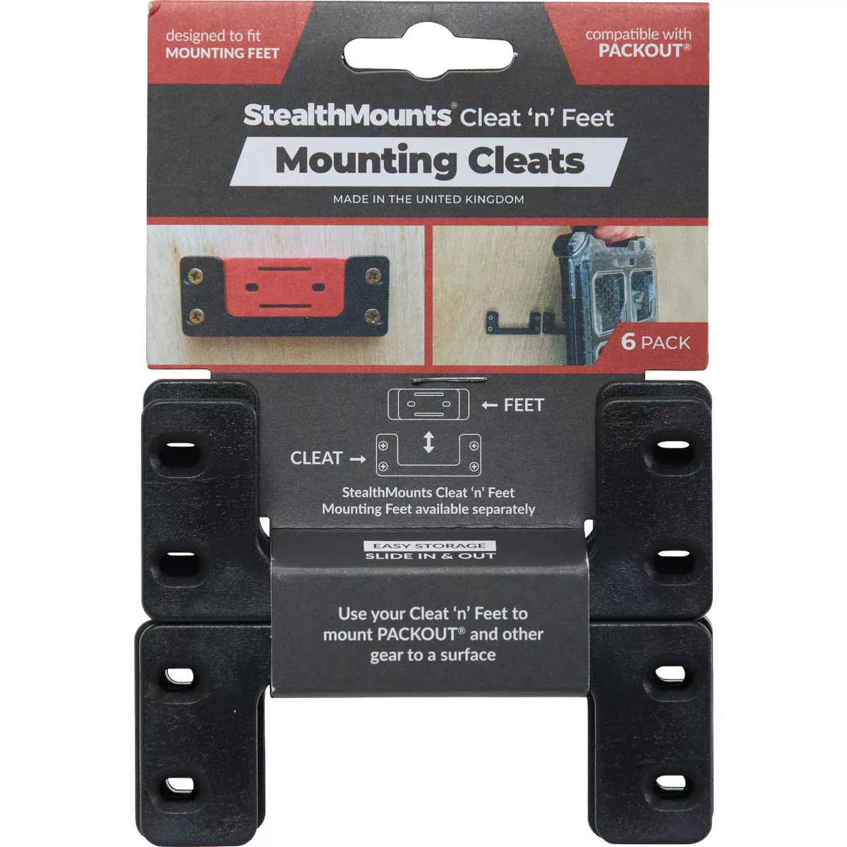 StealthMounts Cleat n' Feet Mounting Cleats Compatible with Milwaukee PACKOUT (6-Pack) - photo 3