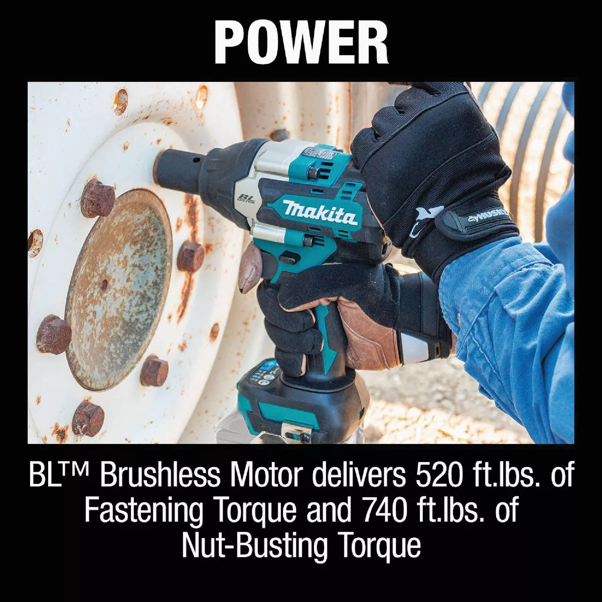 Makita 18 Volt LXT Lithium-Ion Brushless 1/2 In. 4-Speed Mid-Torque Cordless Impact Wrench with Detent Anvil (Tool Only) - photo 7