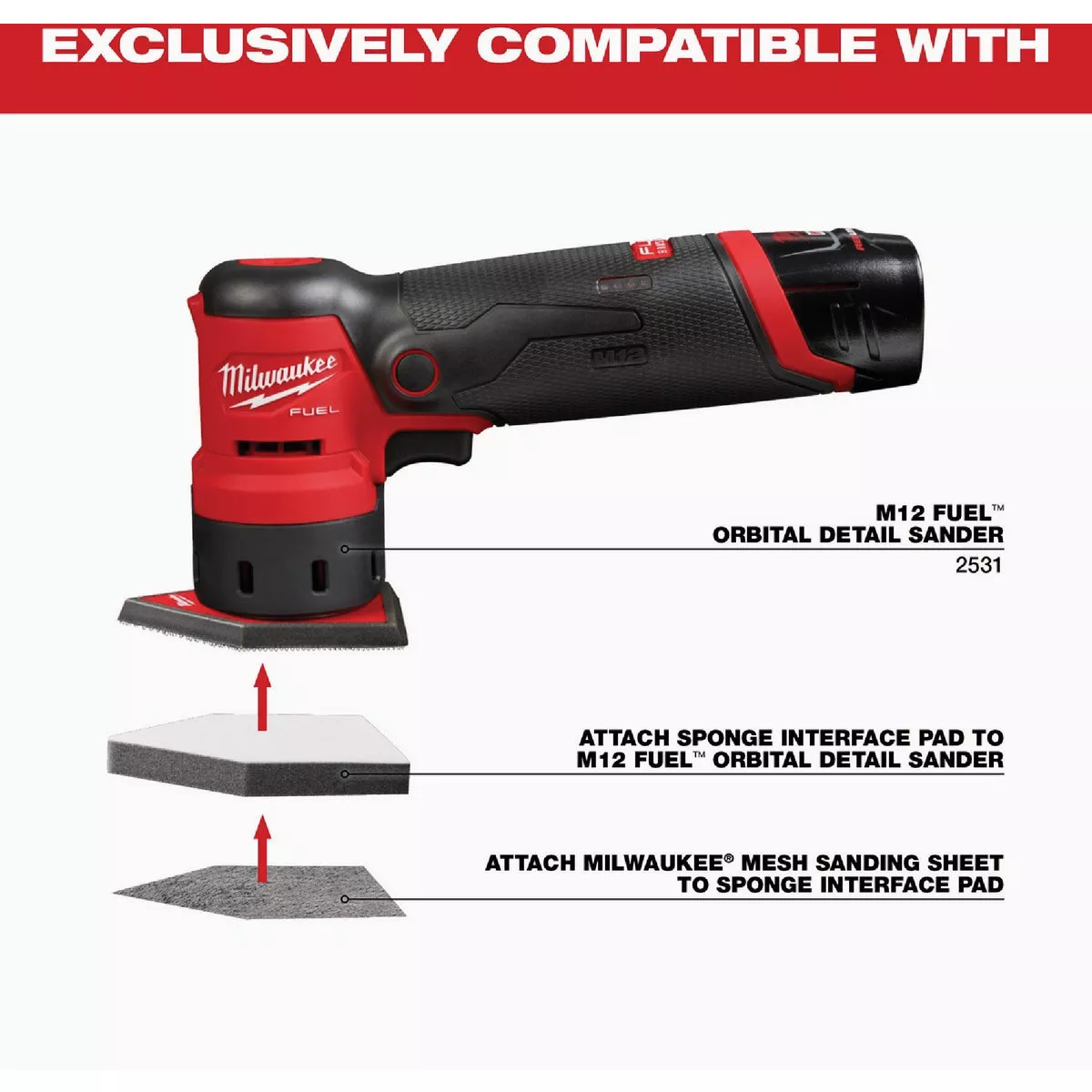 Milwaukee Sponge Interface Pad for M12 FUEL Orbital Detail Sander - photo 3