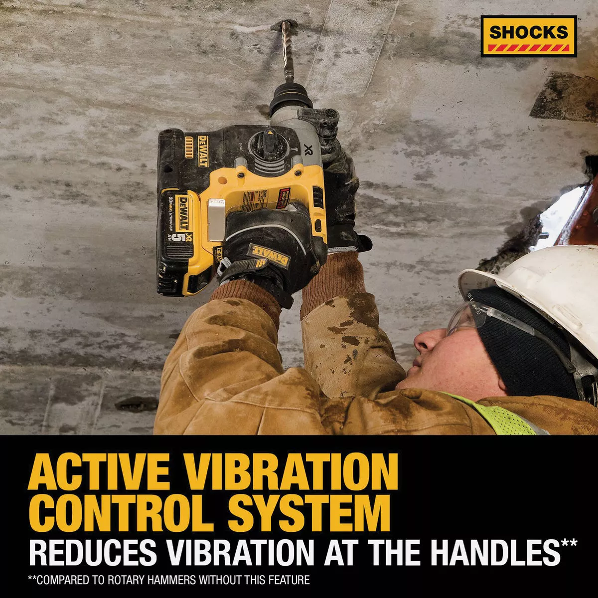 DEWALT 20V MAX XR Brushless 1 In. SDS-Plus L-Shape Cordless Rotary Hammer Kit with (2) 5.0 Ah Battery & Charger - photo 4
