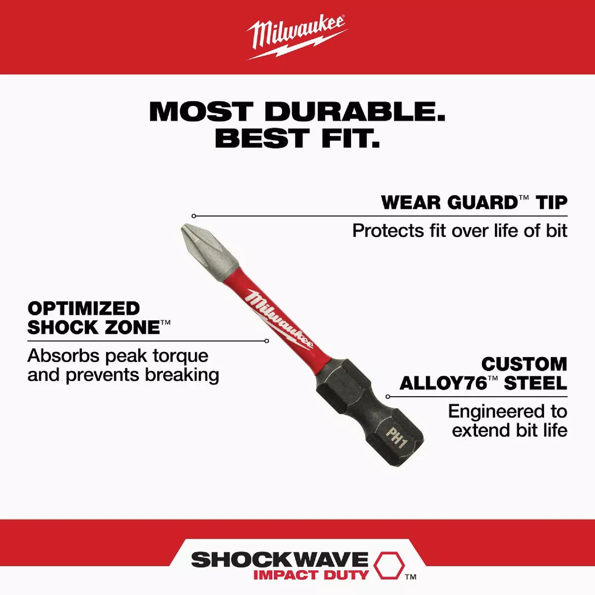Milwaukee SHOCKWAVE Impact Duty Drill & Drive Set (50-Piece) - photo 5