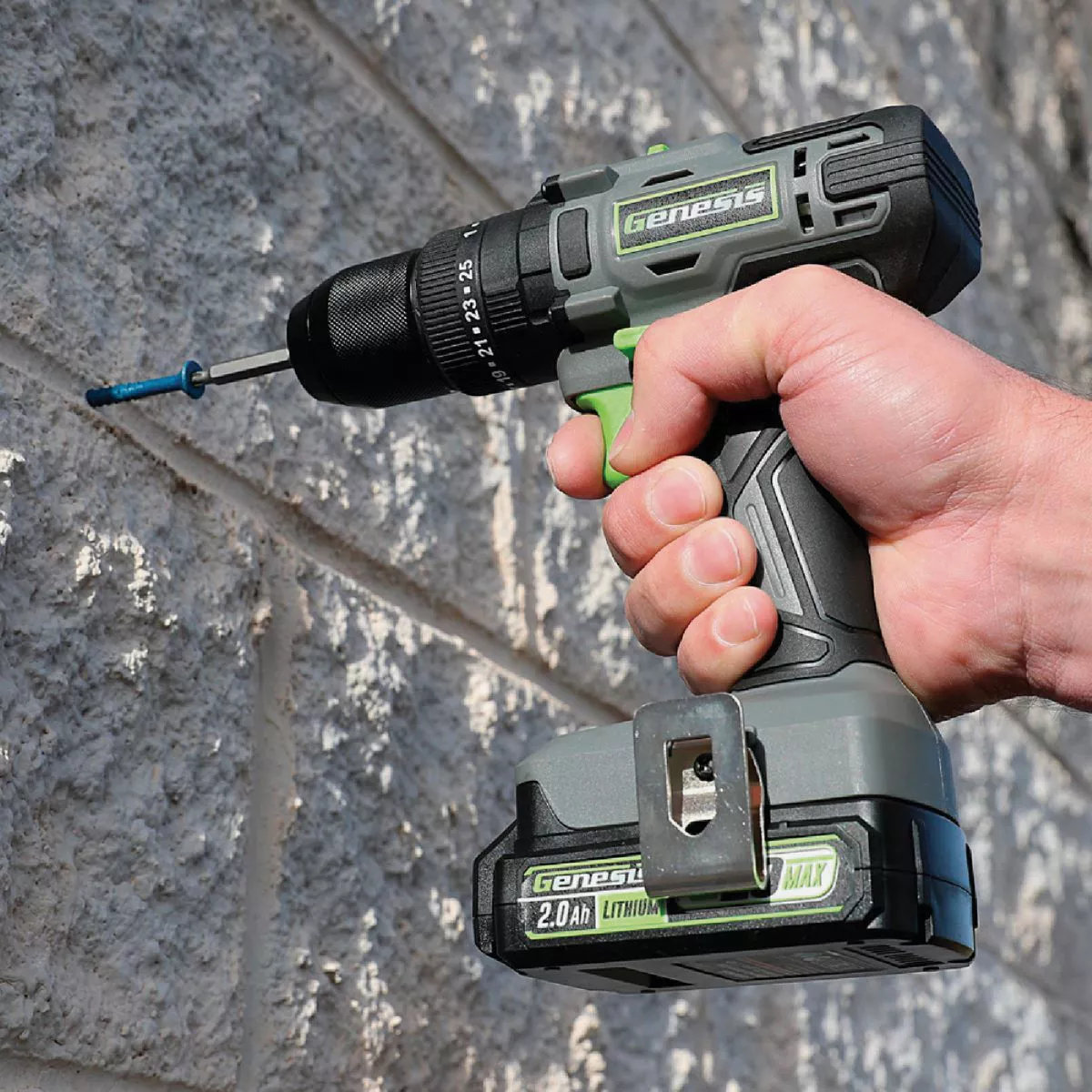 Genesis G20MAX 20V 1/2 In. 2-Speed Cordless Hammer Drill Kit with 2.0 Ah Battery & Charger - photo 2