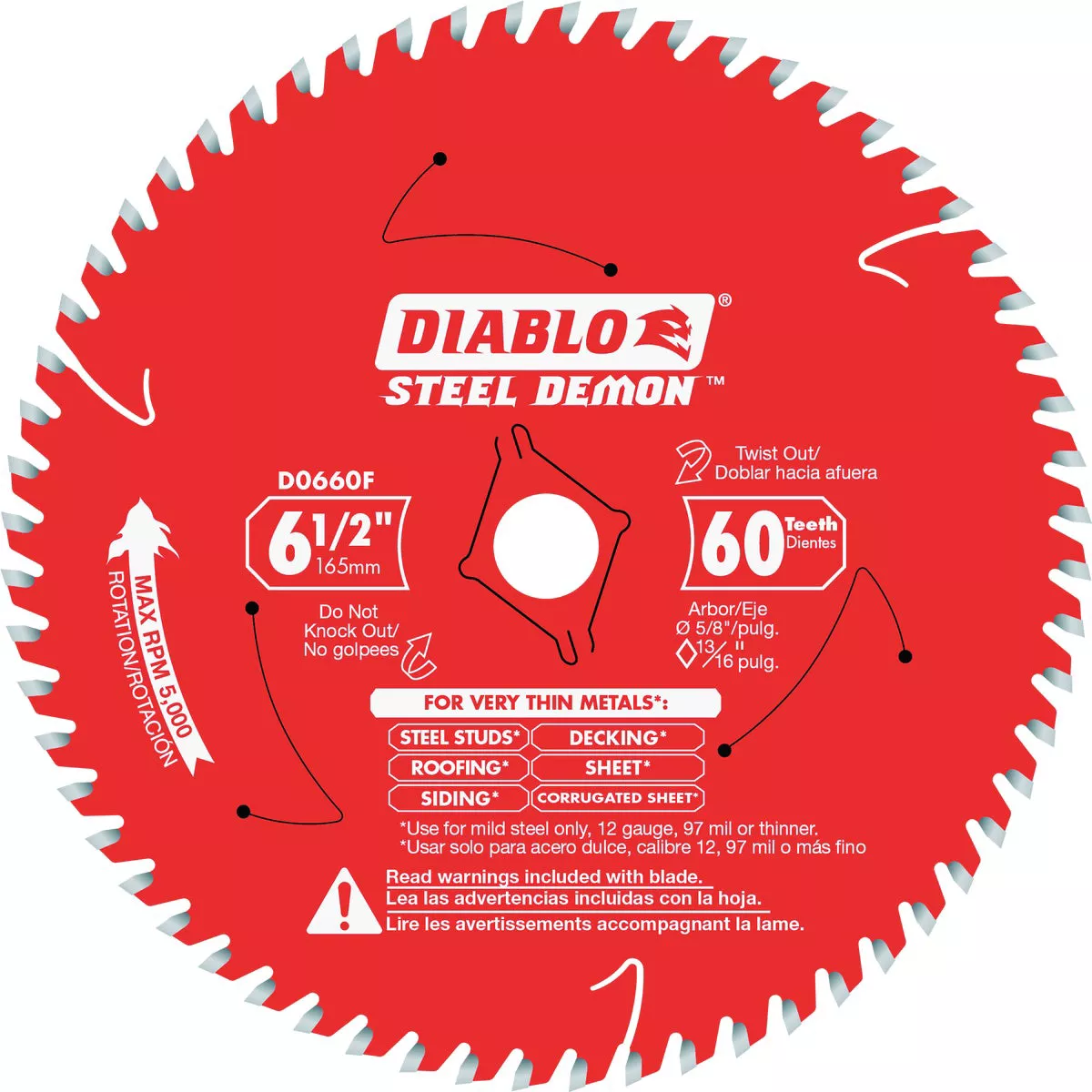 Diablo Steel Demon 6-1/2 in. 60-Tooth Thin Metal Circular Saw Blade
