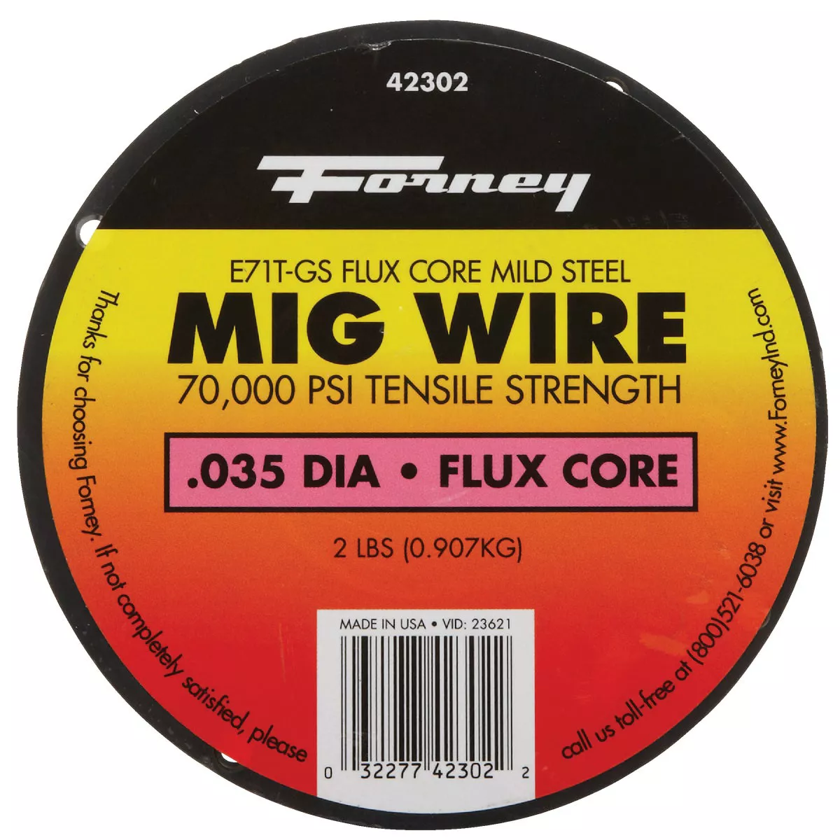 Forney E71T-GS 0.035 In. Flux Core Mild Steel Mig Wire, 2 Lb. - photo 2