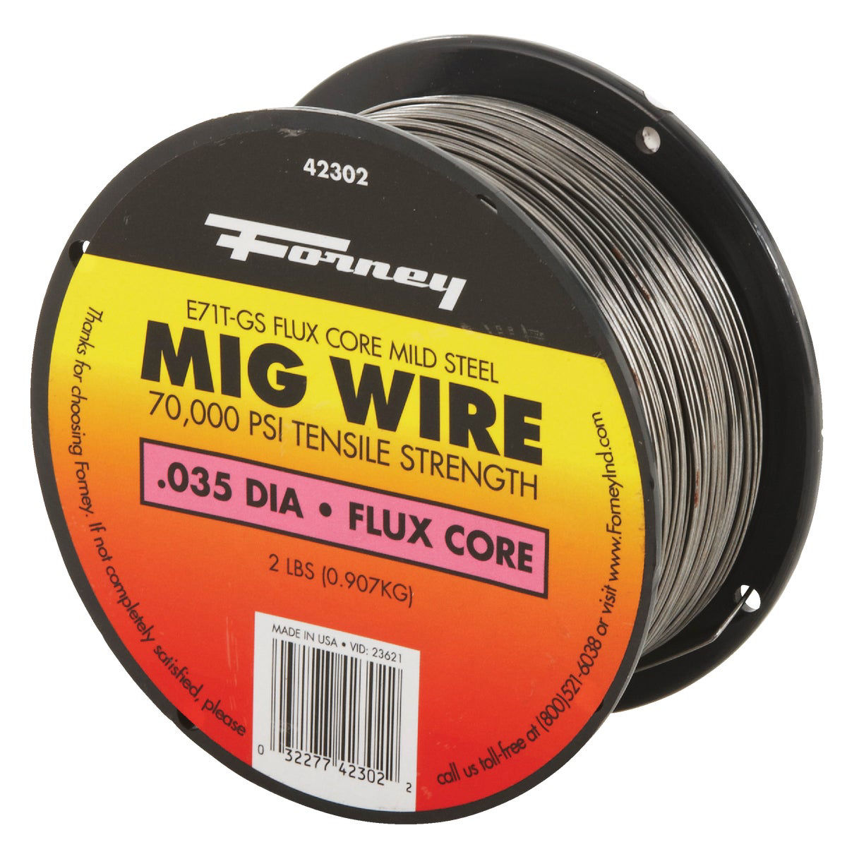 Forney E71TGS 0.035 In. Flux Core Mild Steel Mig Wire, 2 Lb. Do it Best