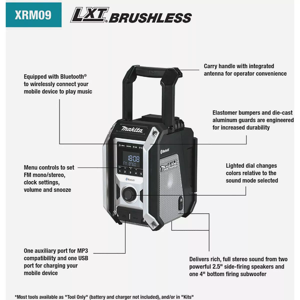 Makita 18 Volt LXT/12 Volt Max CXT Lithium-Ion Bluetooth Cordless Jobsite Radio (Tool Only) - photo 5