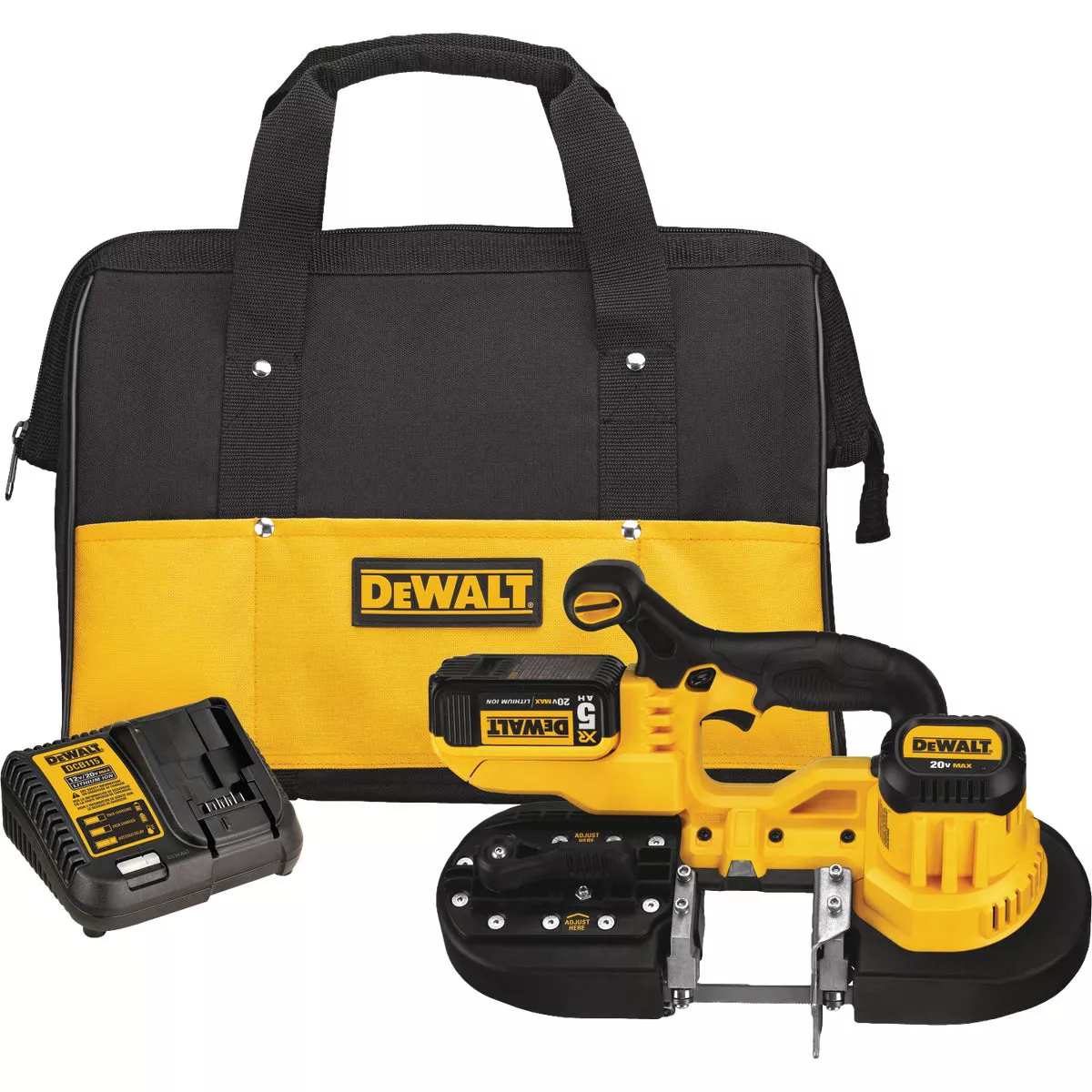 DEWALT 20V MAX Cordless Band Saw Kit with 5.0 Ah Battery & Charger
