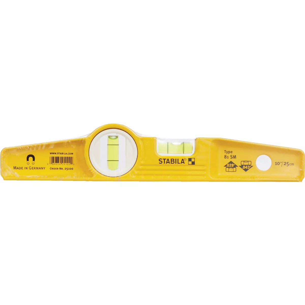 Stabila 10 In. Aluminum Rare Earth Magnetic Torpedo Level - photo 2