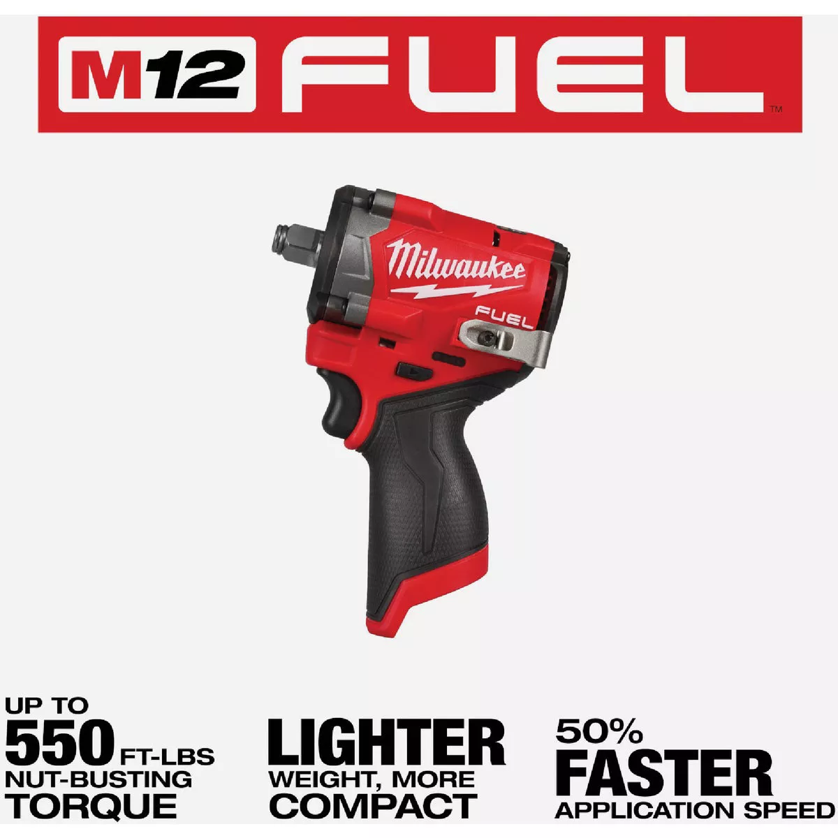 Milwaukee M12 FUEL Brushless 1/2 In. Stubby Cordless Impact Wrench (Tool Only) - photo 2