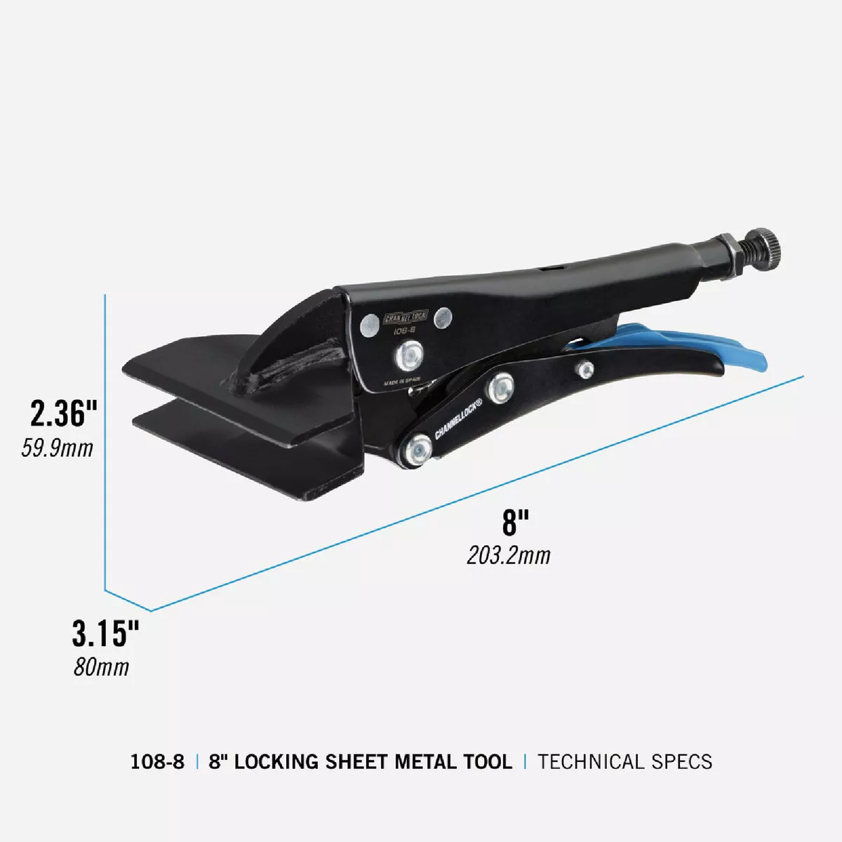 Channellock 8 In. Locking Sheet Metal Pliers - photo 4