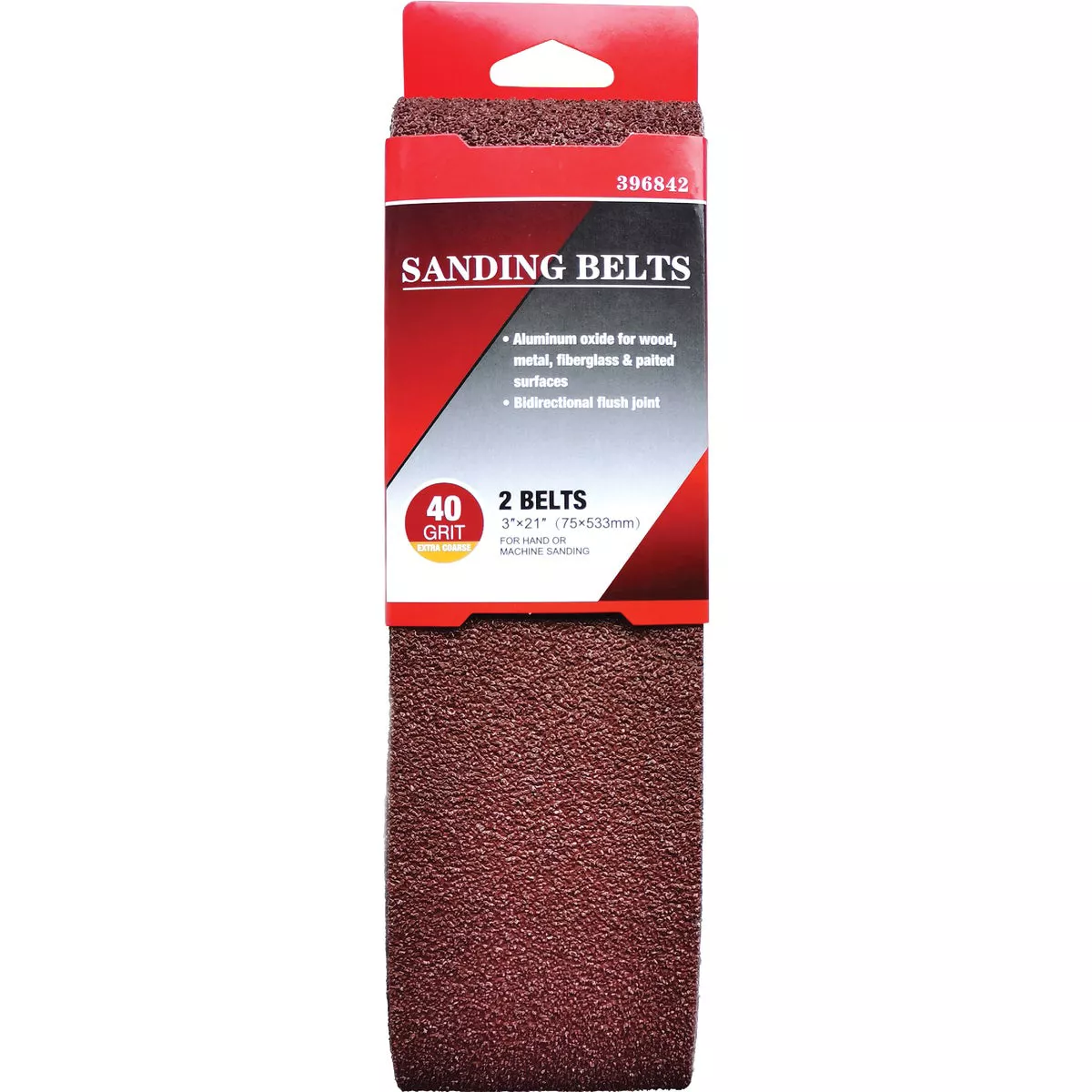 3 In. x 21 In. 40 Grit Heavy-Duty Sanding Belt (2-Pack) - photo 2