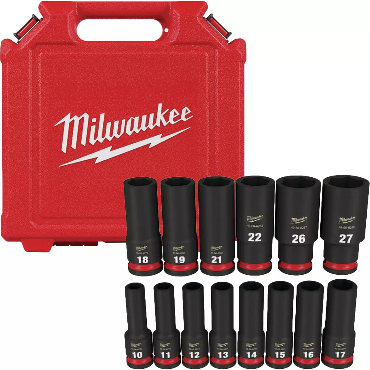 Milwaukee SHOCKWAVE Metric 1/2 In. Drive 6-Point Deep Impact Driver Set (14-Piece) - photo 5