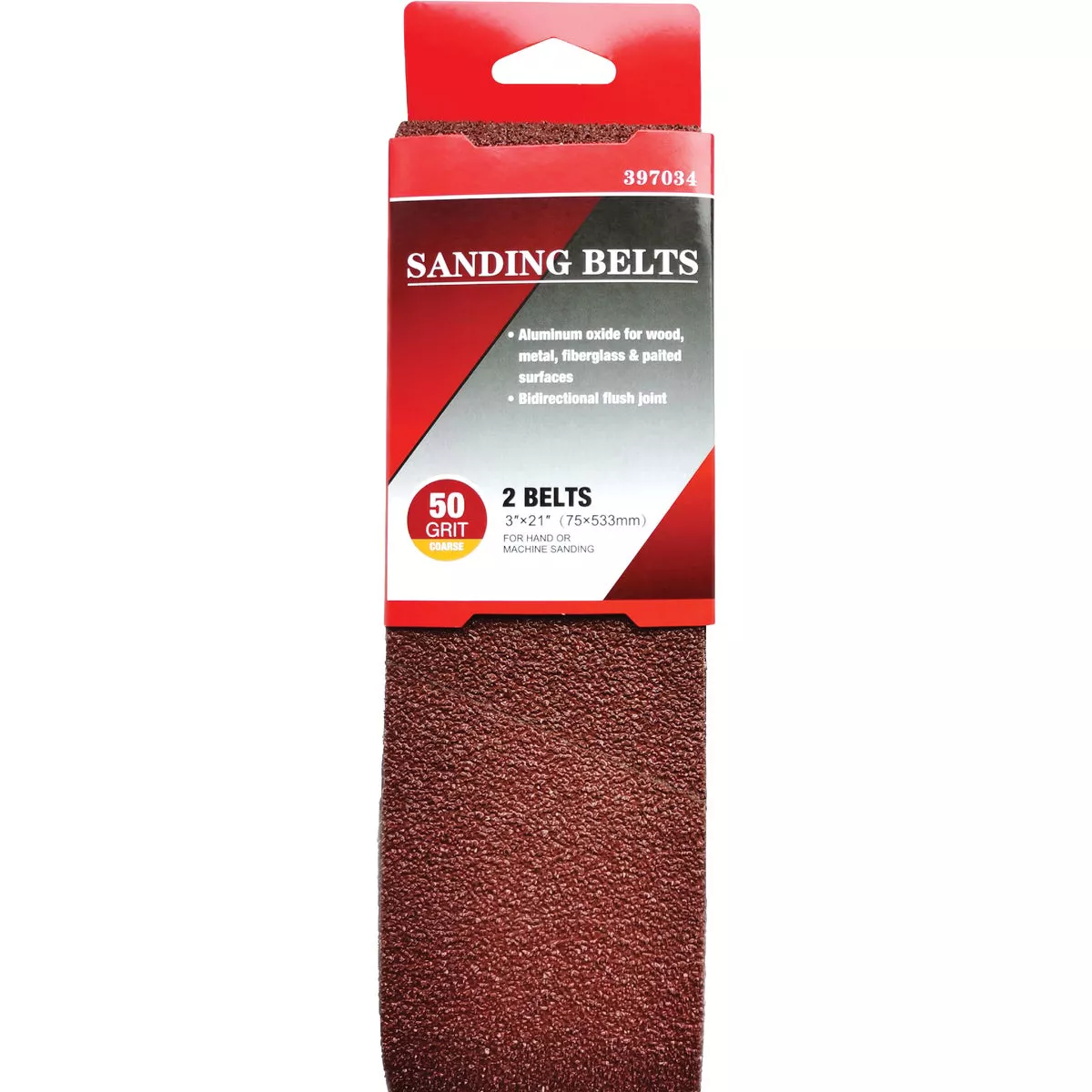 3 In. x 21 In. 50 Grit Heavy-Duty Sanding Belt (2-Pack) - photo 2
