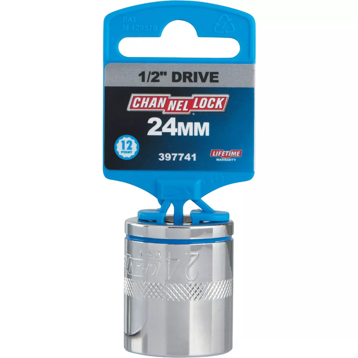 Channellock 1/2 In. Drive 24 mm 12-Point Shallow Metric Socket - photo 2