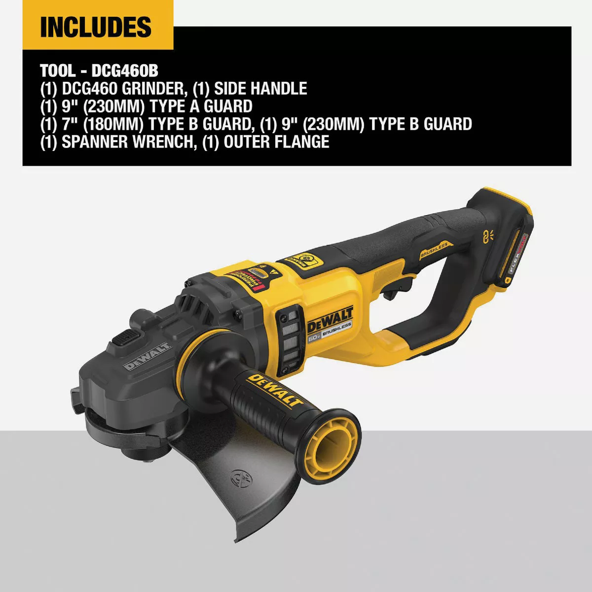DEWALT FLEXVOLT 60V MAX Brushless 7 In. / 9 In. Large Cordless Angle Grinder (Tool Only) - photo 2