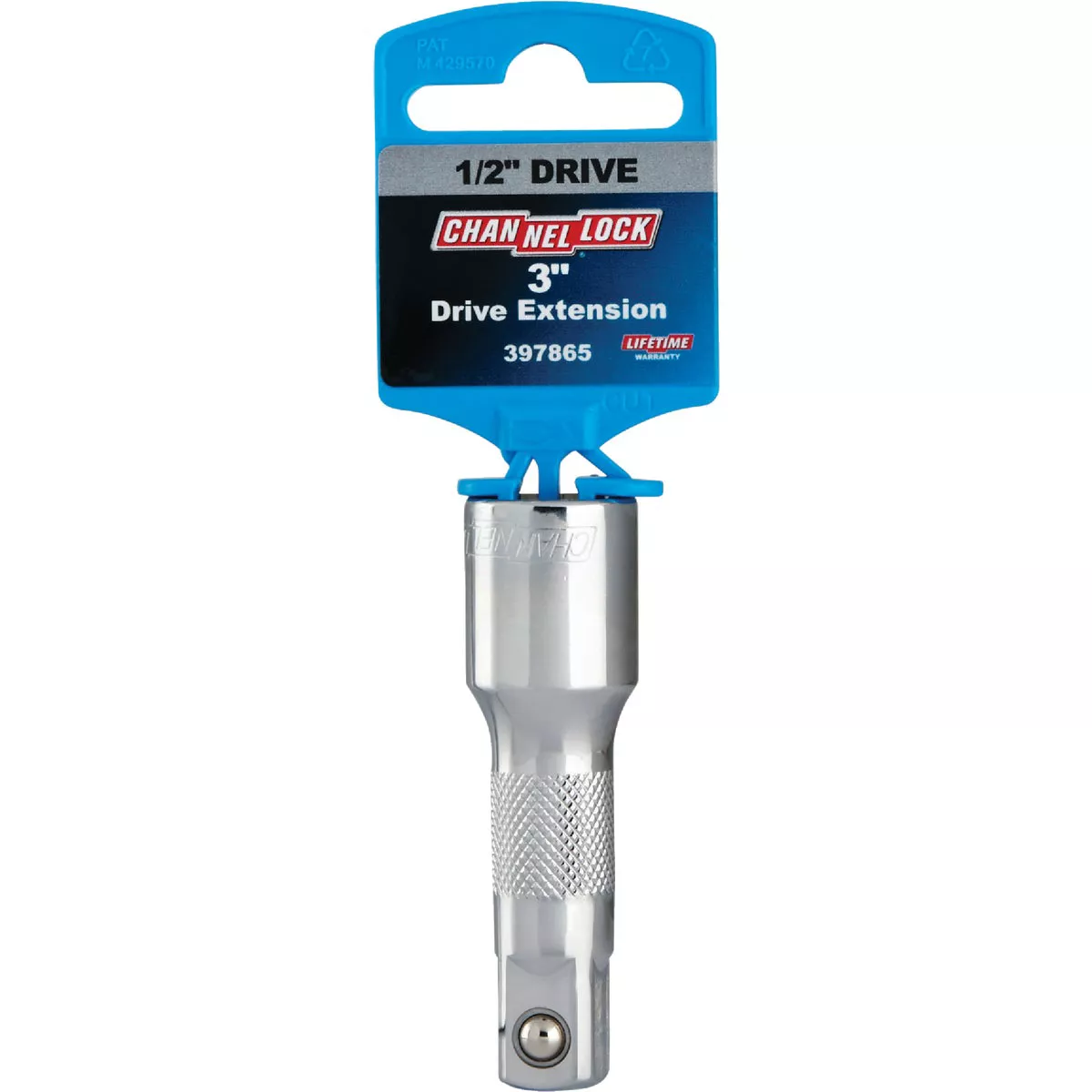 Channellock 1/2 In. Drive 3 In. Long Socket Extension with Textured Band - photo 2