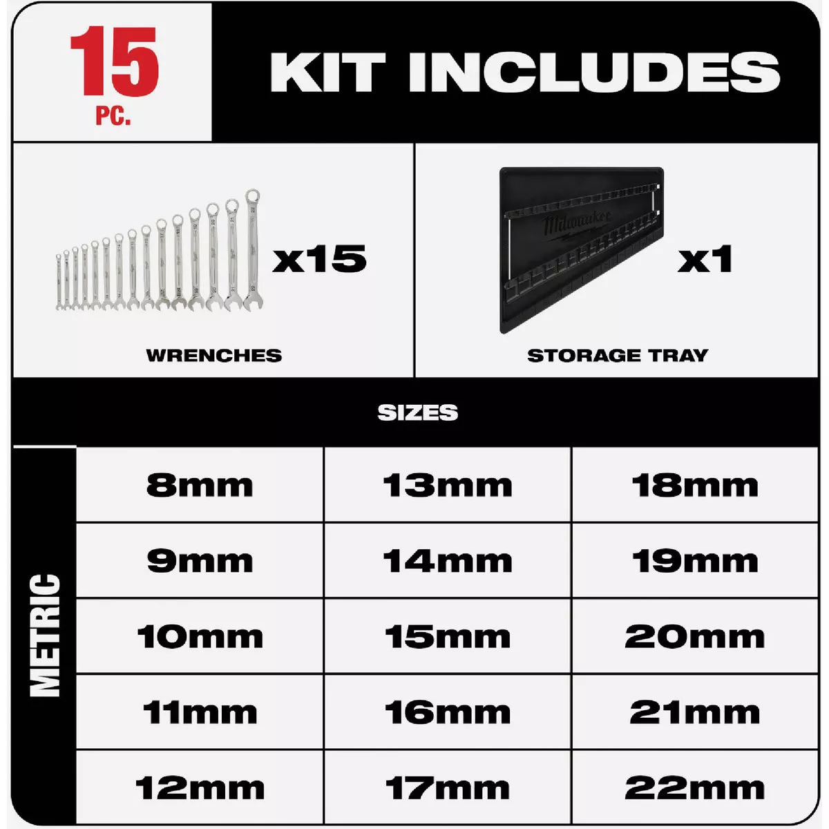 Milwaukee Metric 12-Point Combination Wrench Set (15-Piece) - photo 12