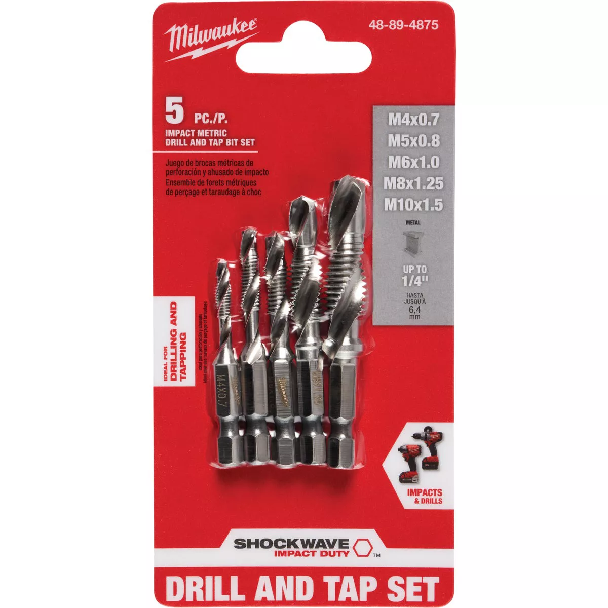 Milwaukee Shockwave Metric Impact Drill Tap Bit Set (5-Piece)
