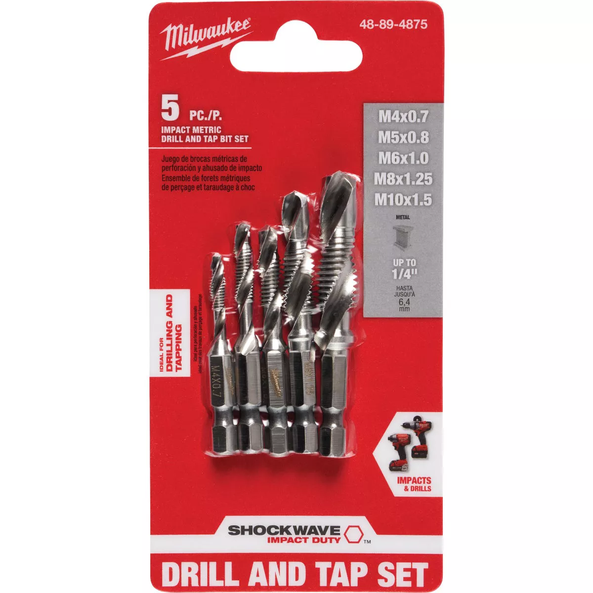 Milwaukee Shockwave Metric Impact Drill Tap Bit Set (5-Piece) - photo 2