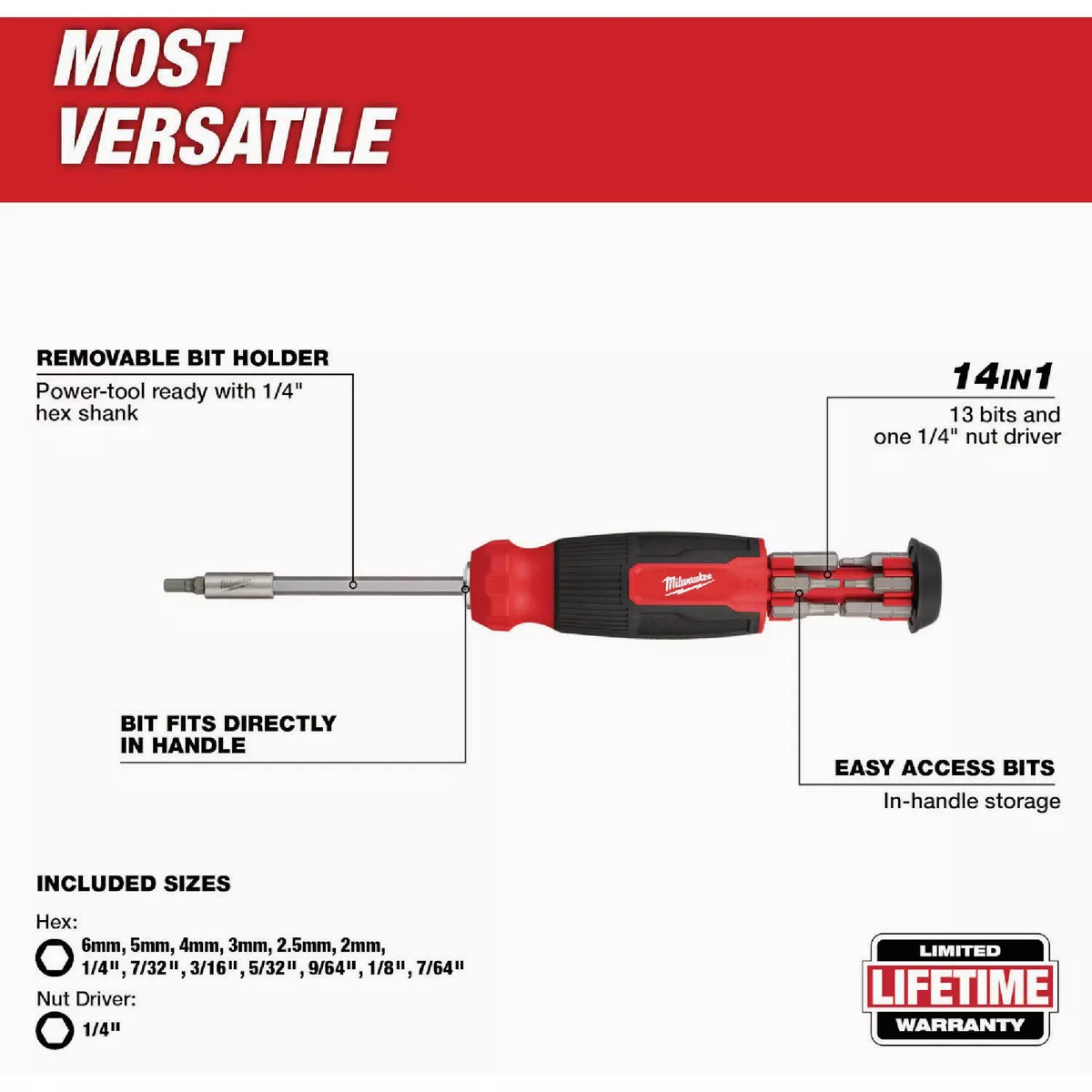 Milwaukee 14-in-1 Hex Multi-Bit Screwdriver - photo 2