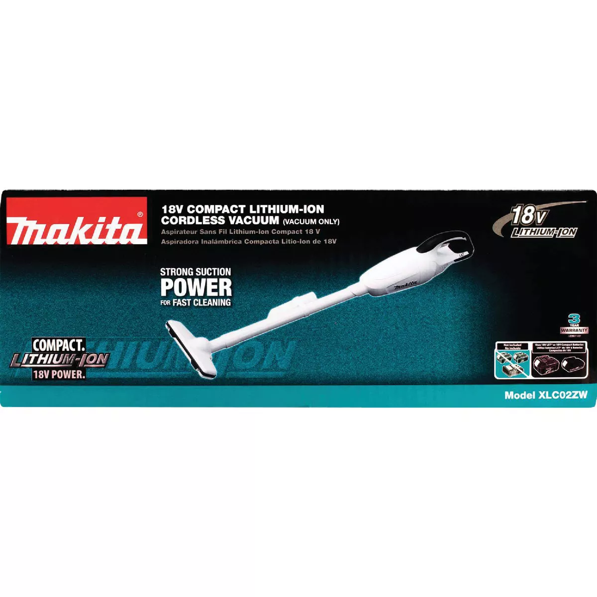Makita 18V LXT Cordless Bagless Compact Stick Vacuum Cleaner, White (Tool Only) - photo 2