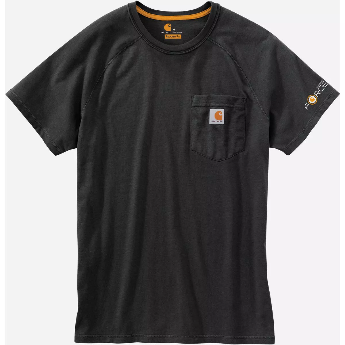 Carhartt Force Men's Large Regular Black Short Sleeve Midweight Pocket T-Shirt, Relaxed Fit