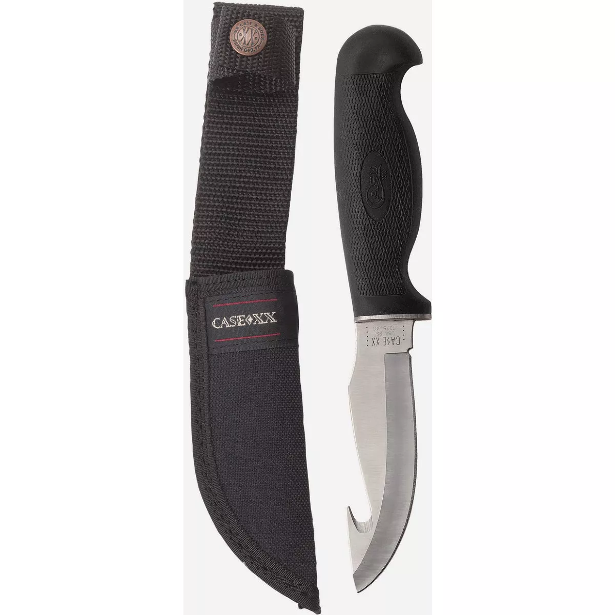 Case 4.45 In. Lightweight Hunter Gut Hook Fixed Blade Knife with Ballistic Nylon Sheath-