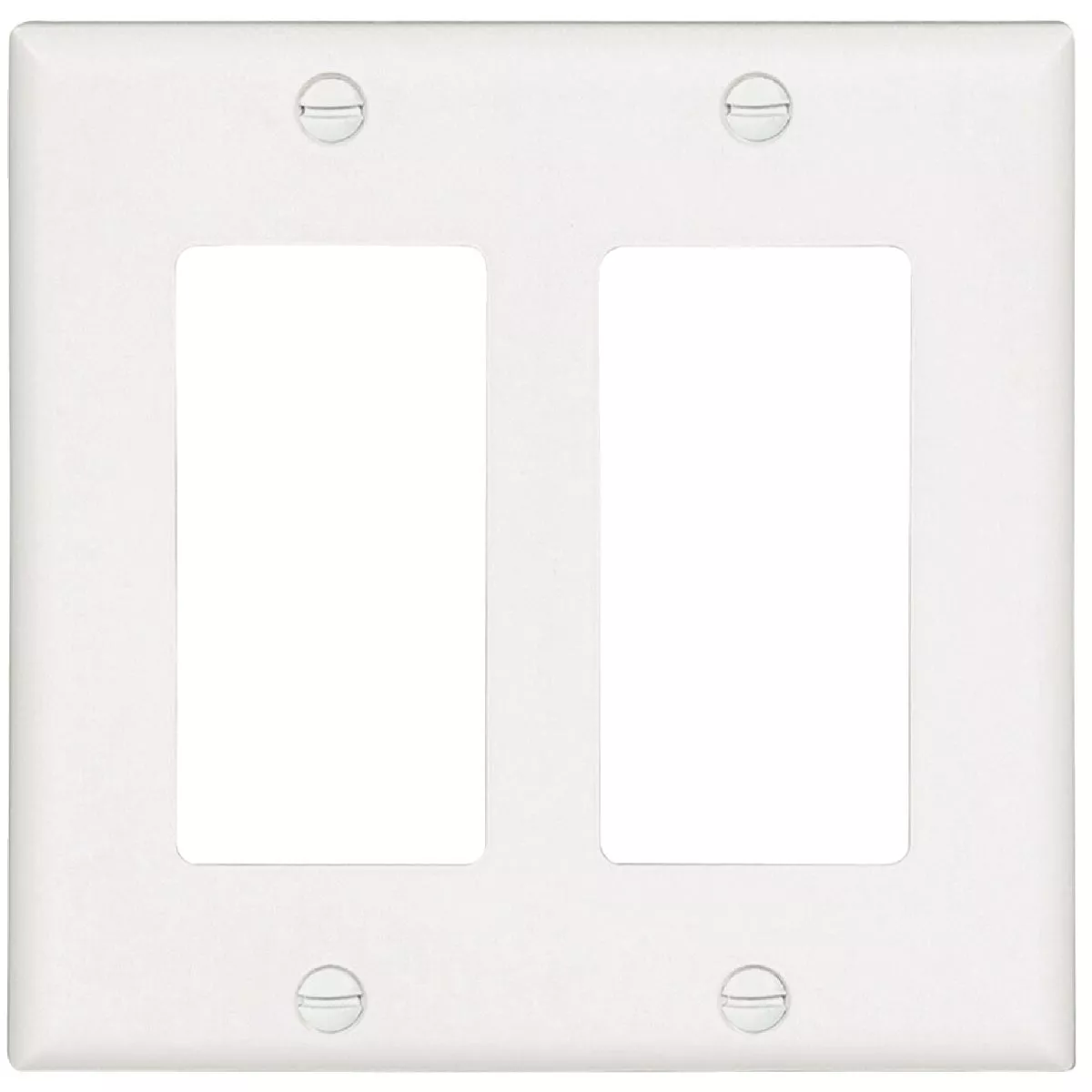 Eaton 2-Gang Plastic Rocker Decorator Wall Plate, White