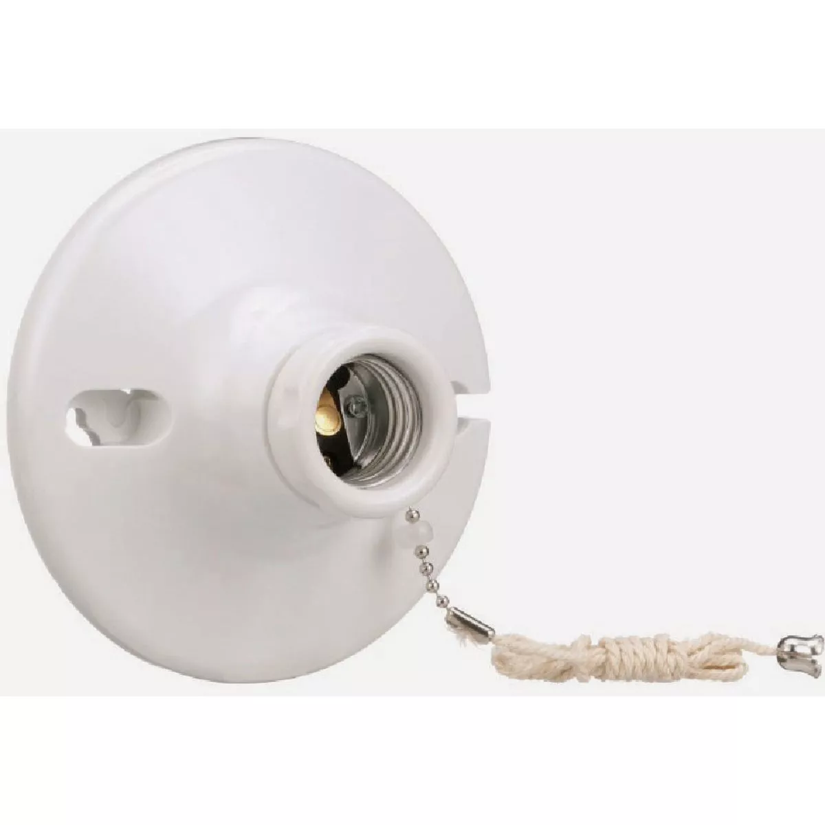 Eaton White Plastic Pull Chain Incandescent Lampholder