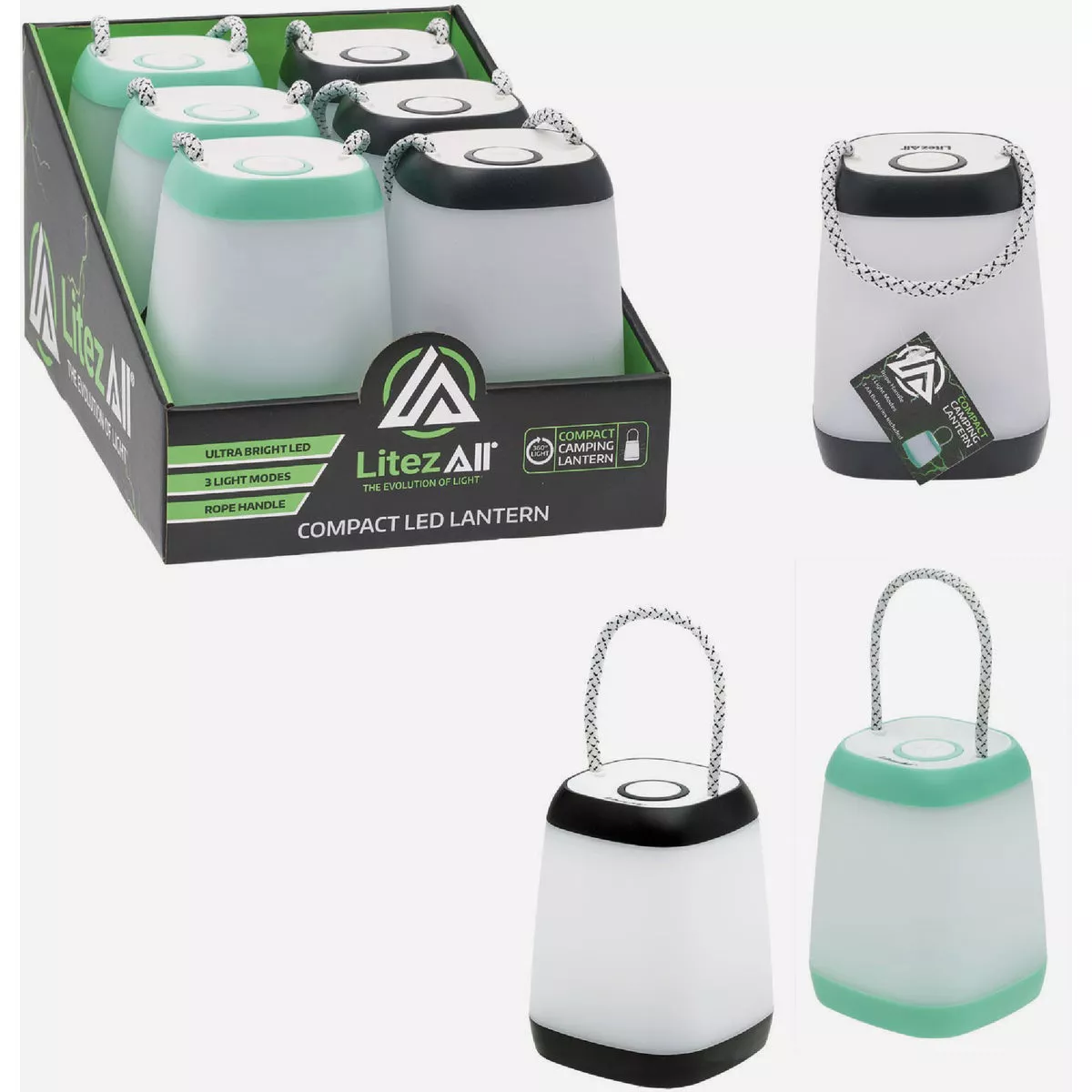 LitezAll Promier Products LED Mini Lantern with Rope Handle-