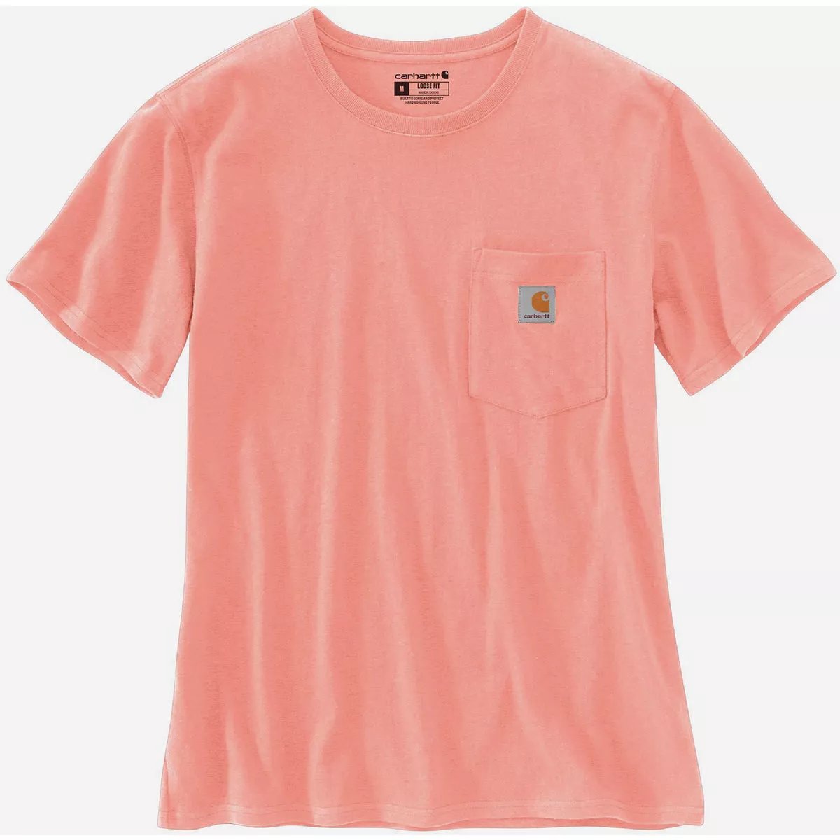 Carhartt Women's XS Regular Hibiscus Heather Heavyweight Short Sleeve Pocket T-Shirt, Loose Fit
