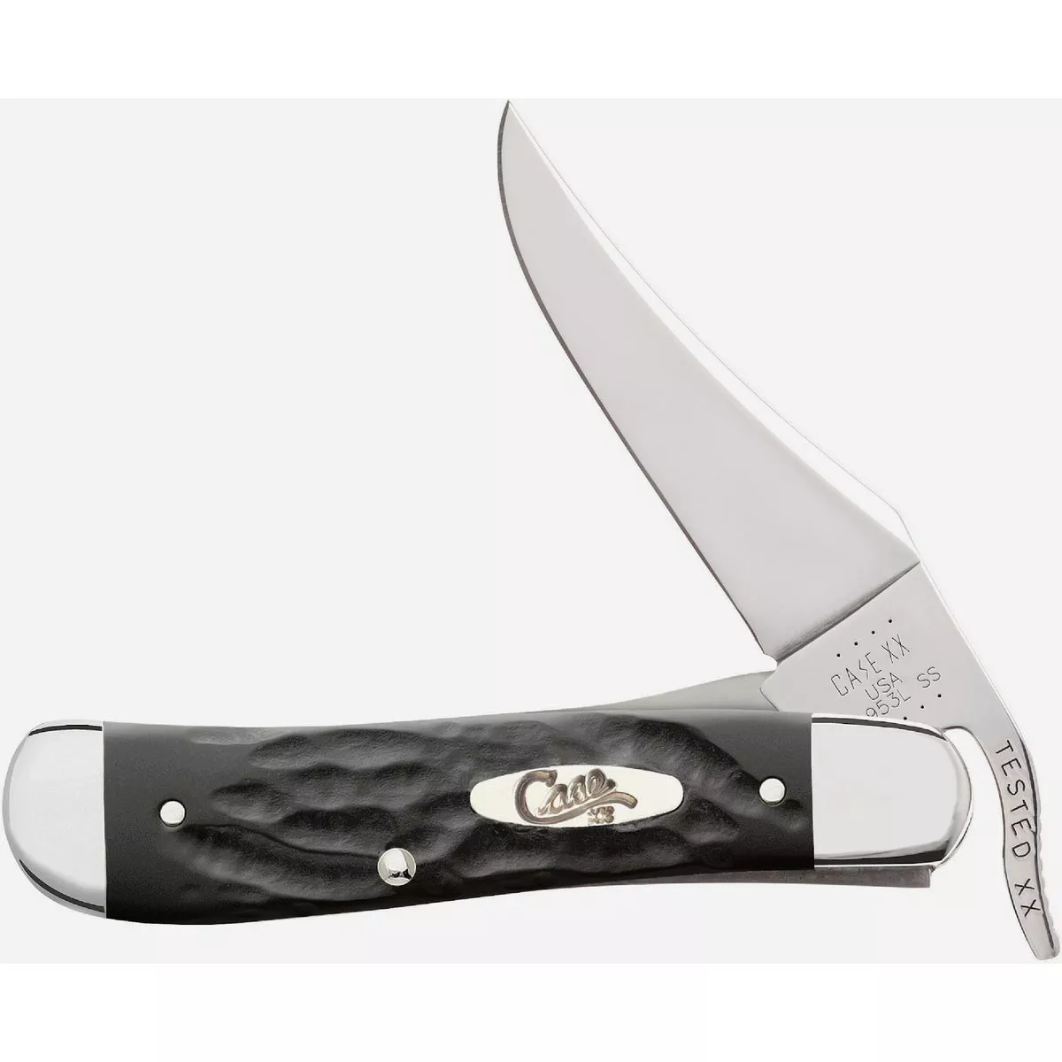 Case 2.7 In. Rough Black Synthetic Jig RussLock Pocket Knife-