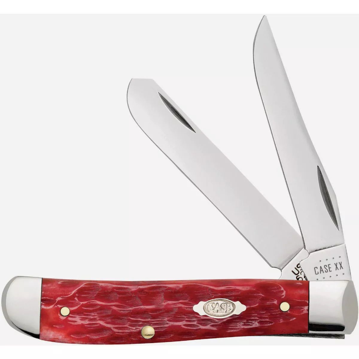 Case 2.7 In. Dark Red Bone Peach Seed Jig Mini Trapper Pocket Knife-