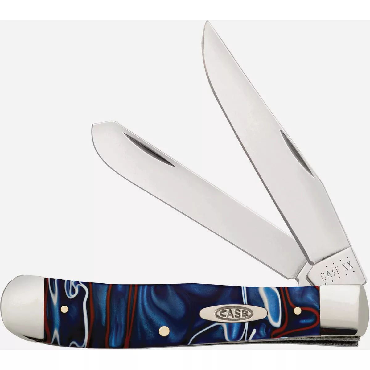 Case 3.25 In. Patriotic Kirinite Smooth Trapper Pocket Knife-