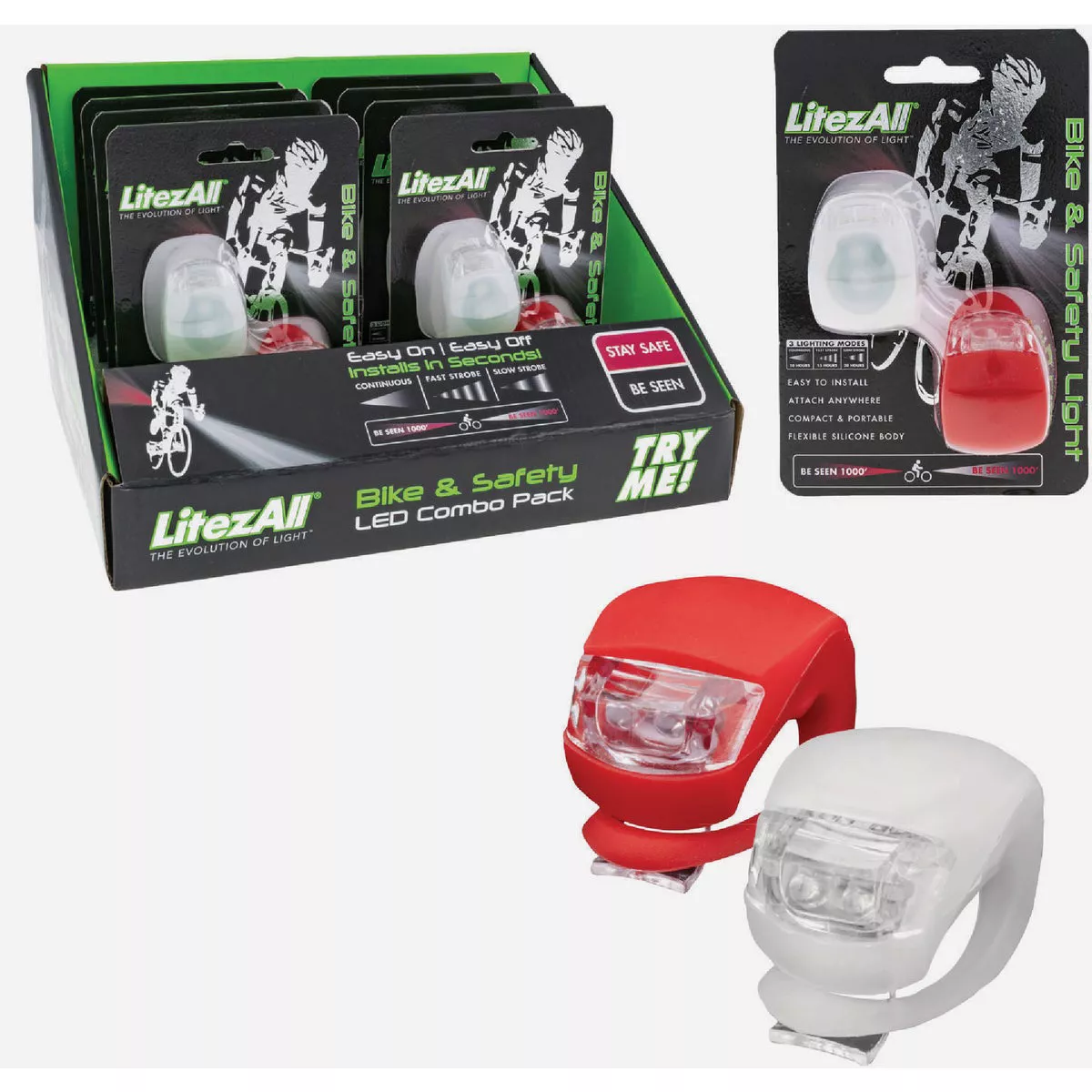 LitezAll Promier Products LED Bicycle Light Set