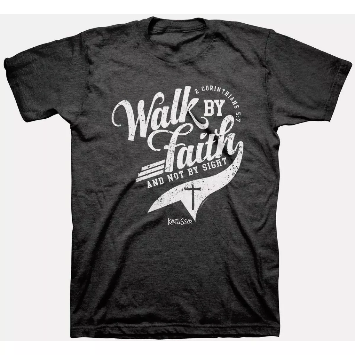 Kerusso Walk By Faith Small Charcoal Short Sleeve Shirt