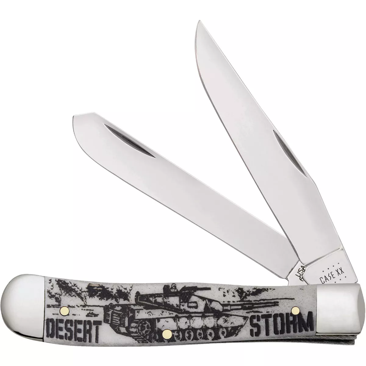 Case 3.25 In. Desert Storm Natural Bone Smooth Trapper Pocket Knife
