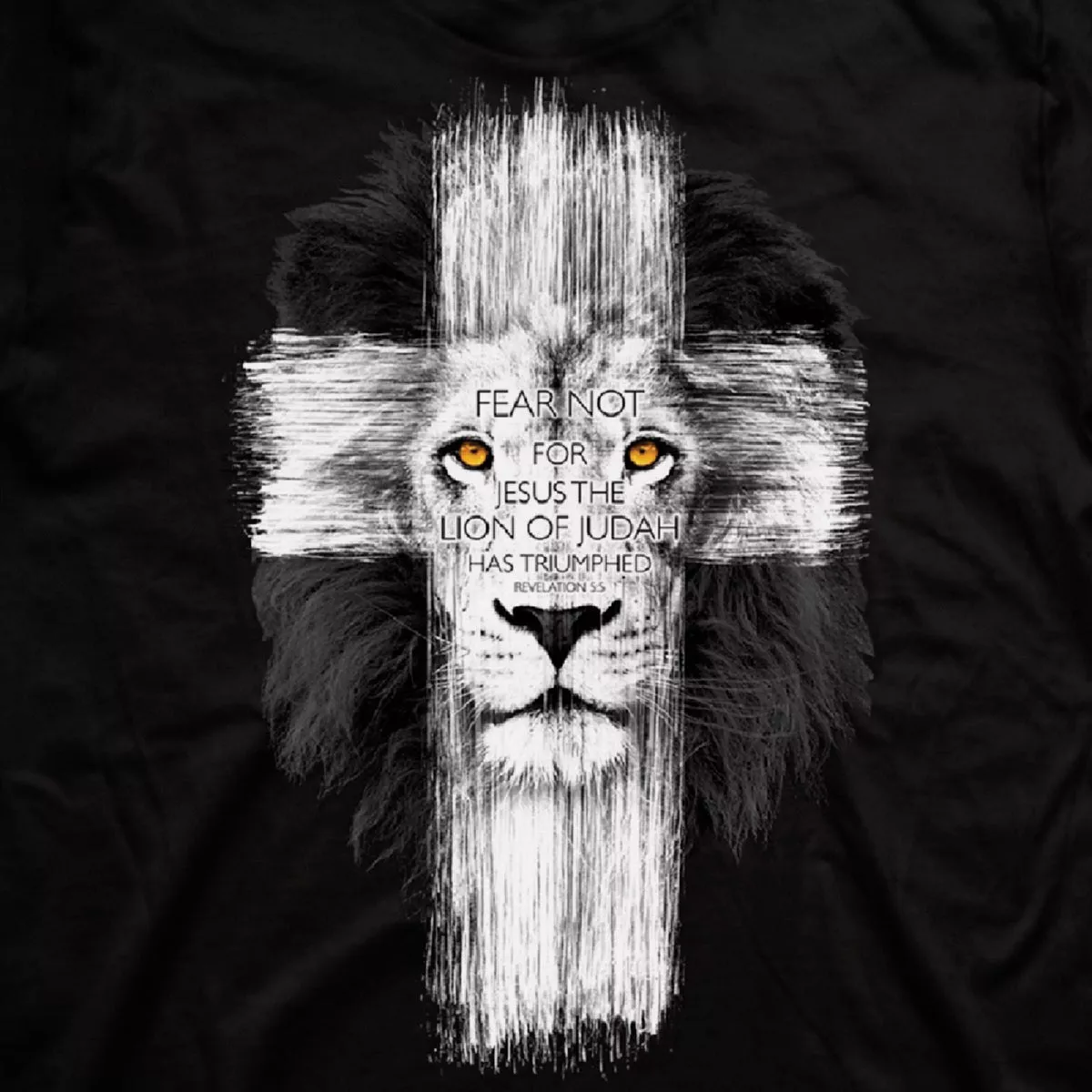 Kerusso Lion Cross 2XL Black Short Sleeve Shirt