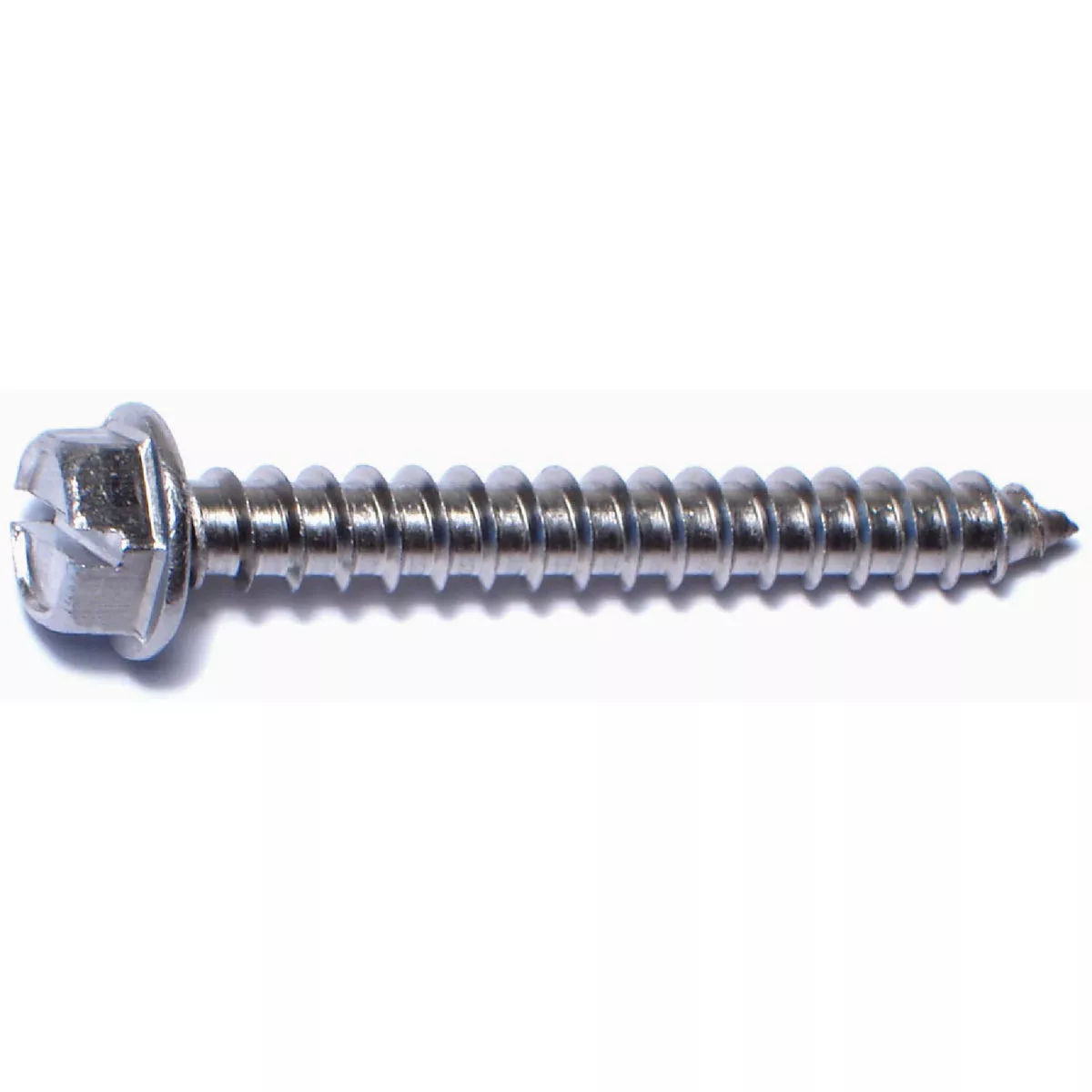 Midwest Fastener #14 x 2 In. 18-8 Stainless Steel Slotted Hex Washer Head Sheet Metal Screws (50 Ct.)-