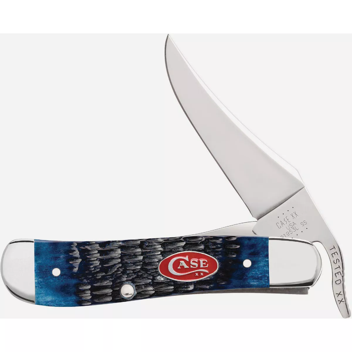 Case 2.7 In. Navy Blue Bone Rogers Jig RussLock Pocket Knife