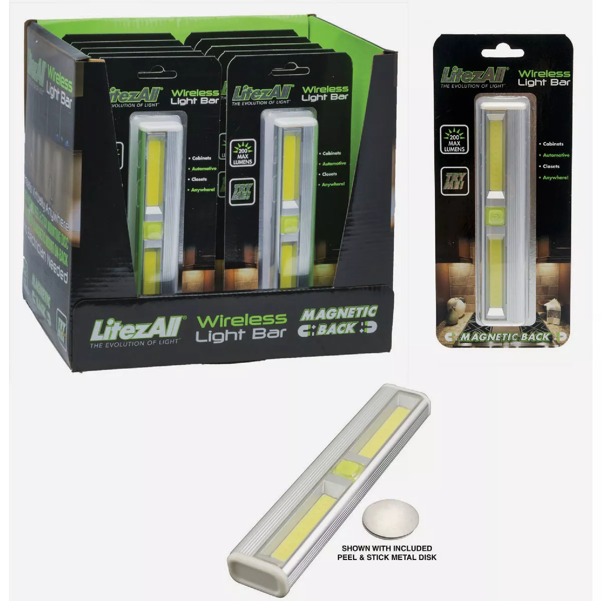 LitezAll Promier Products 200 Lm. Wireless COB LED Light Bar