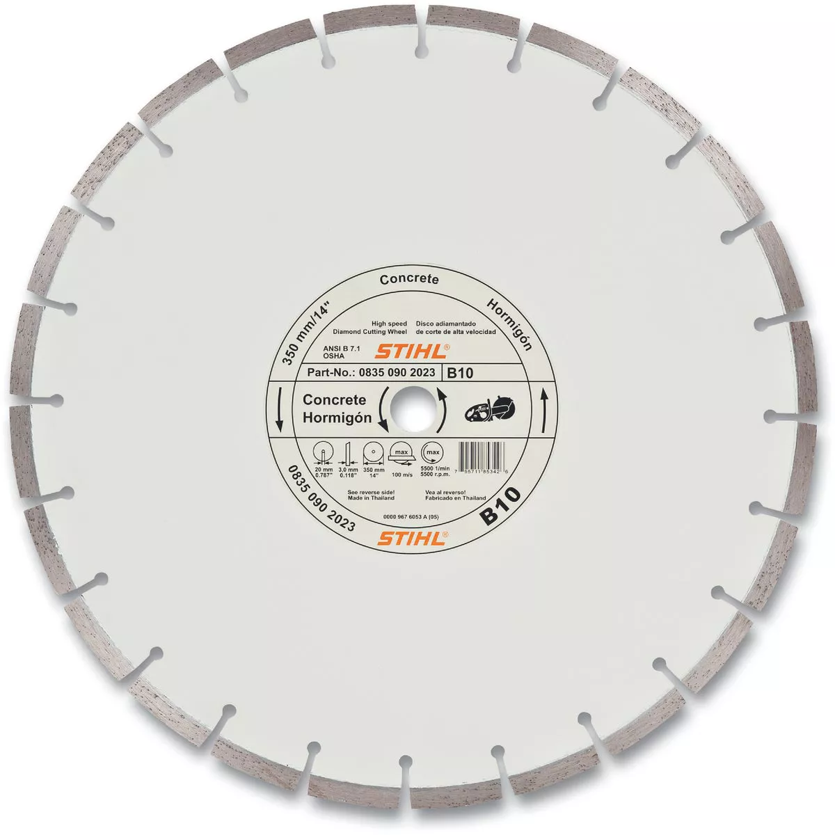STIHL D-B 10 12 In. Economy Grade Diamond Cut-Off Wheel for Concrete