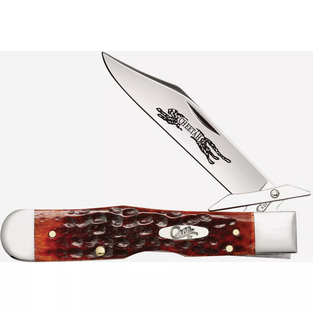 Case 3.2 In. Chestnut Bone Standard Jig Cheetah Pocket Knife