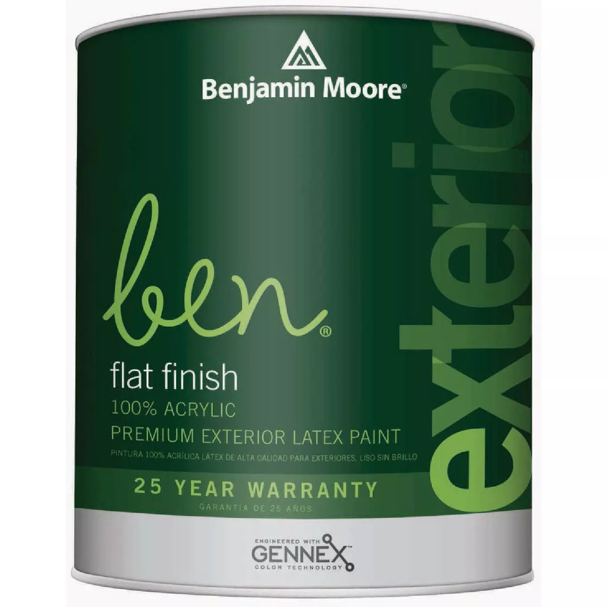 Benjamin Moore ben Acrylic Latex Flat Exterior House Paint, Base 2, 1 Qt.