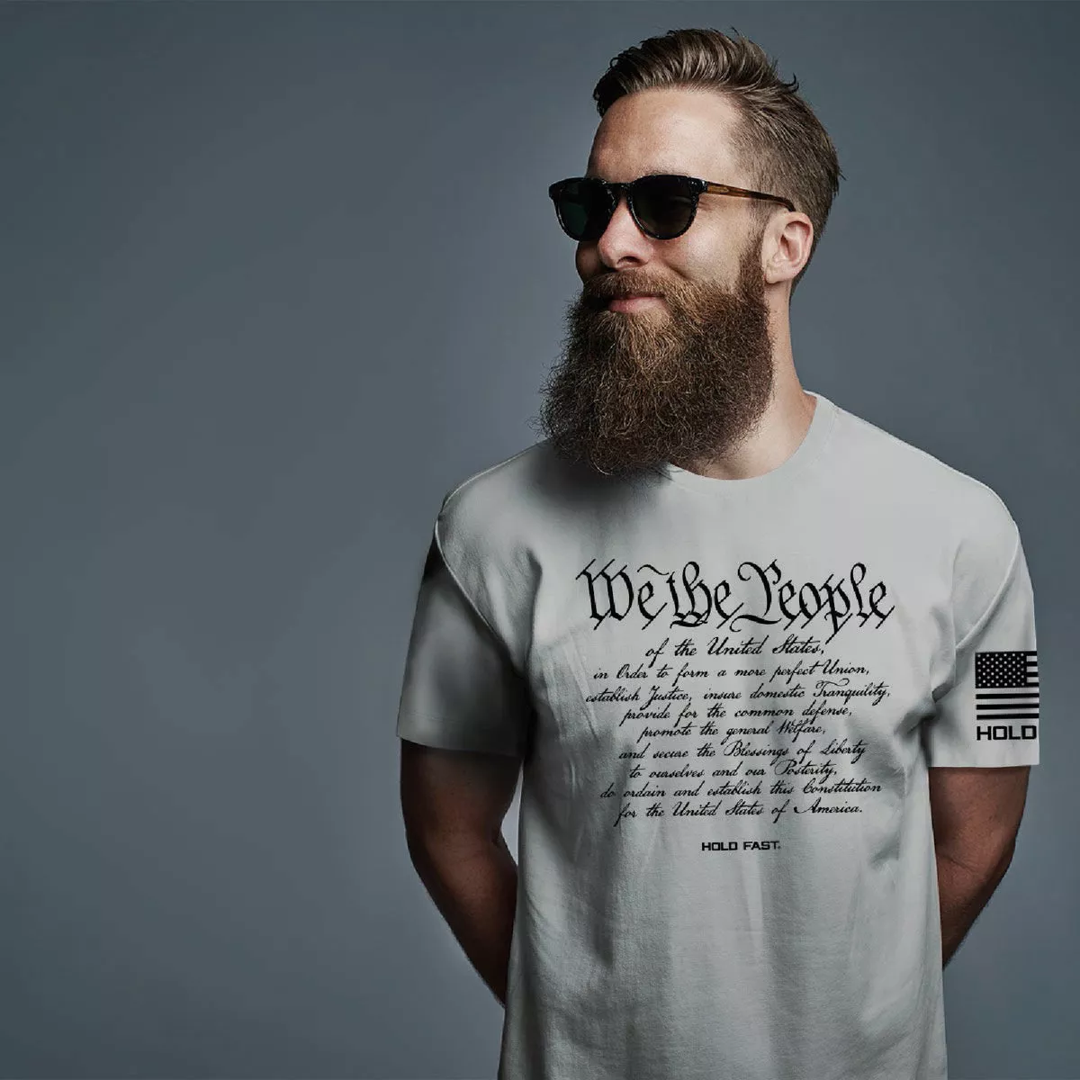Hold Fast We The People XL Silver Short Sleeve Shirt-