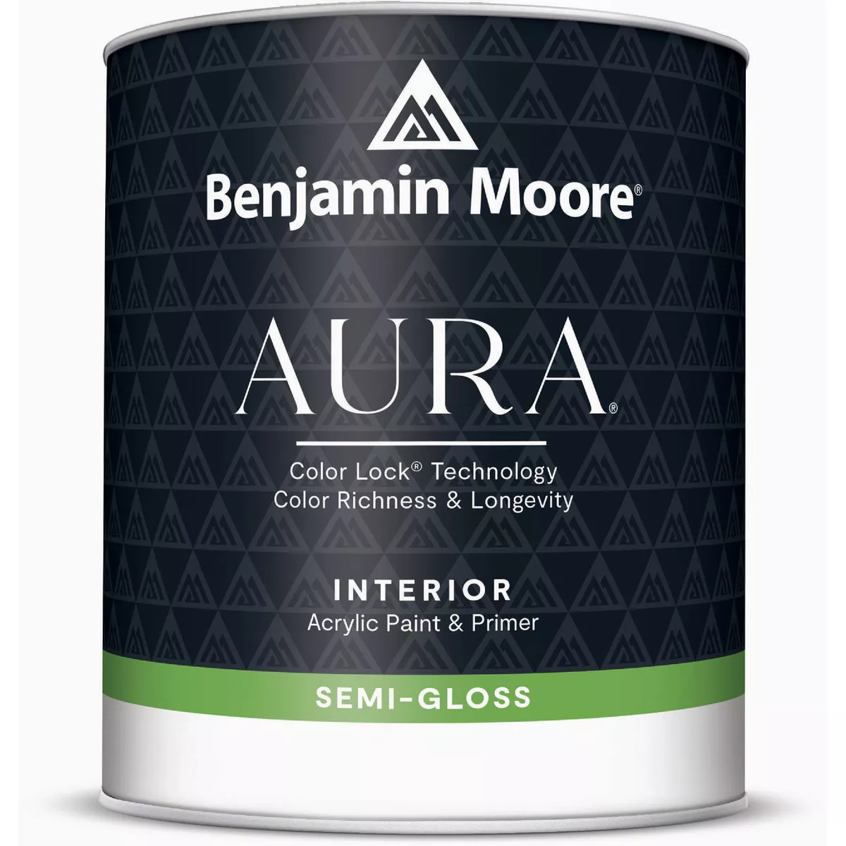 Benjamin Moore Aura Waterborne Acrylic Semi Gloss Interior Paint & Primer, White, 1 Qt.
