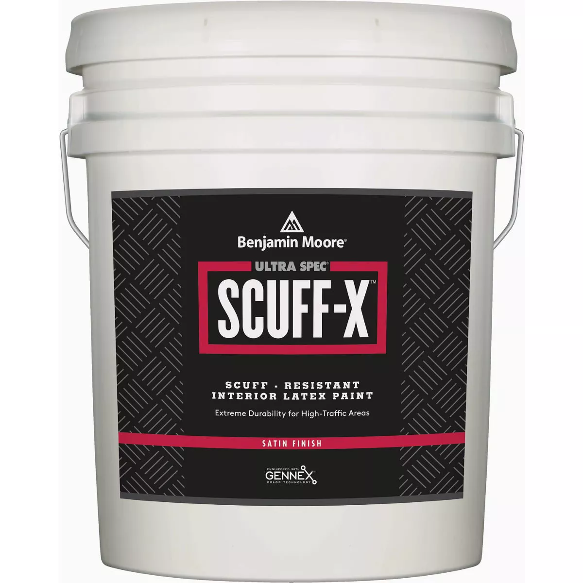 Benjamin Moore Ultra Spec Scuff-X Acrylic Copolymer Satin Interior Wall Paint, White, 5 Gal.